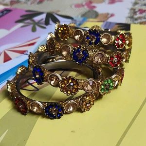 Floral Design Multicolored Bangles