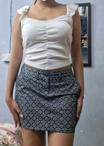 Black Patterned Skirt