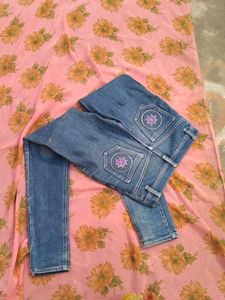 Blue Color Jeans 12 Varsh Girls Ke Liye