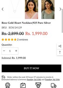 Rose Gold Heart Necklace 🩷