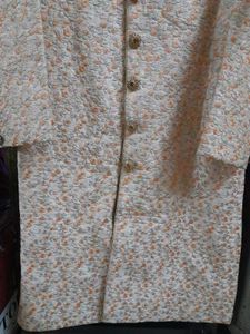 Cream Silk Sherwani With Embroidery