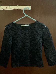 Elegant Black Lace Crop Top