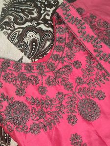 Elegant Pink Embroidered Gown