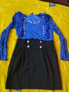 Cute Blue & Black Dress