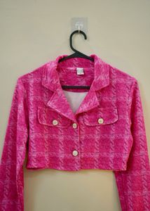Pink Cropped Blazer