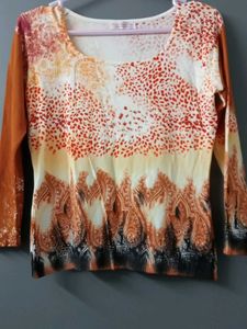 Patterned Long Sleeve Top