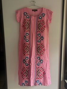 Floral Pink Dress With Bottom