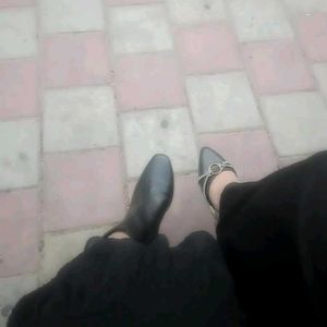 Black Embellished Ankle Strap Heels