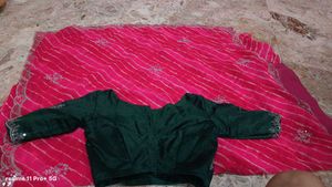 Elegant Pink Striped Saree