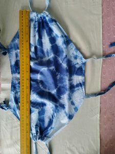 Blue Tie-Dye Halter Top