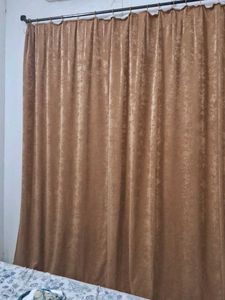 Brown Velvet Curtain Door Parda
