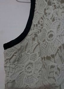 White Crop Top With Lace