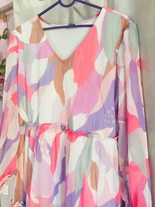 Colorful Print Mini Dress