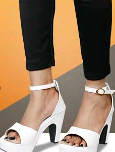 White Platform Sandals with Buckels