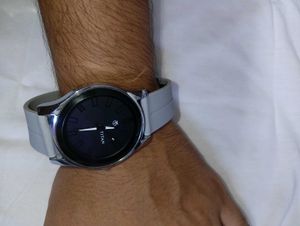 Elegant Titan Black Dial Watch with Grey Strap – S
