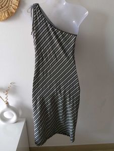 Pinteresty Striped One Shoulder Dress From Europe