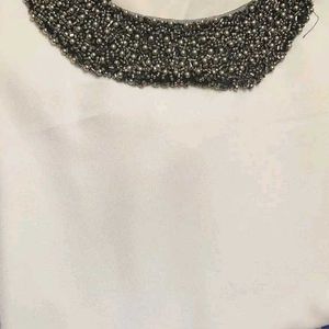 White Beaded Top