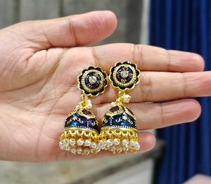 Minakari Long Earrings