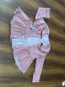 front open jacket and pant set
