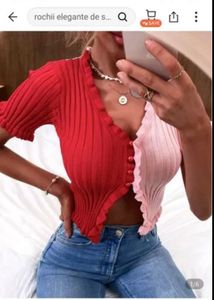 Two-Tone Ruffle Cardigan