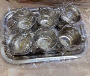 Steel Tea Set with Tray
