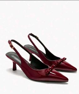 Burgundy Heels with Bow