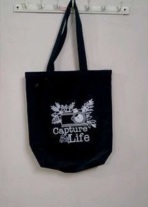 Black Tote Bag With Zip