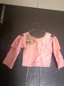 Pink Embellished Crop Top