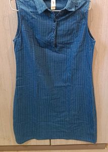 Denim Sleeveless Dress L-sized