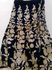 Black Embroidered Lehenga Choli Free Bangle Set