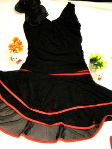 Chic Black & Red Mini Dress