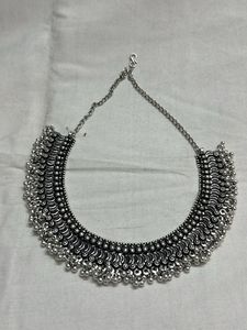 Silver Tone Necklace oxidised