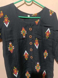 Black Cotton Kurta