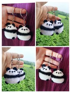 Handmade Crochet Cute Panda Keychain🐼