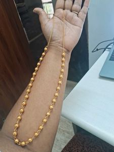 Beated Gold Colour Chain & Party Wear Earrings