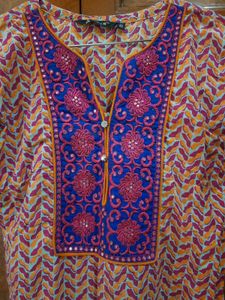 Embroidered Print Casual Dress