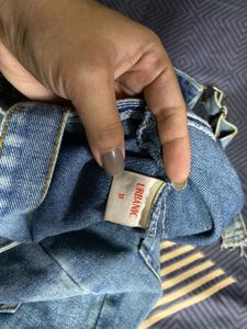 cute korean style denim pinafore