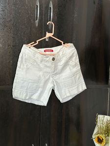 White Denim Shorts