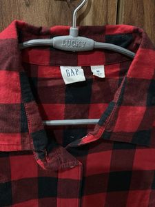GAP Red &amp; Black Plaid Flannel