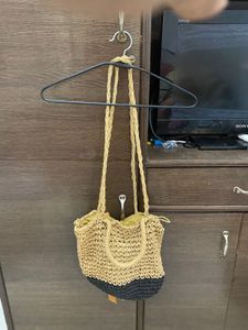 Jute Handbag with Scarf
