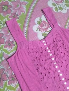 Pink Eyelet Tank Top