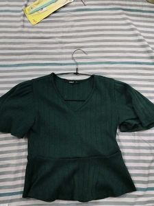 ONLY Green Peplum Top