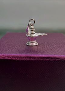Shiva Linga Dollar Pendant Small Silver 925