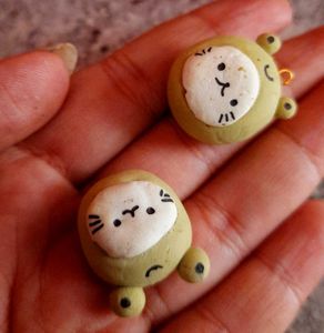 Cat With Froggy Cap Charm