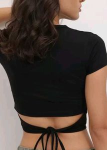 Black Long Sleeve Crop Top