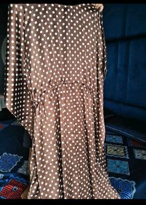Brown Polka Dot kaftan nighty