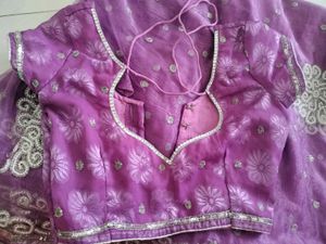 Light Purple Colour Net Saree It Is Readymade Sare
