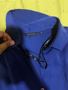 Elegant Blue Long Sleeve Shirt