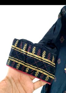 Black kurti With Red Golden Print....