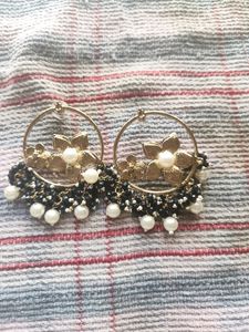 Black Beaded Earrings